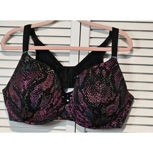 Torrid Bra 44 DDD Lightly Lined Abstract Print Longline 360 Back Slimming